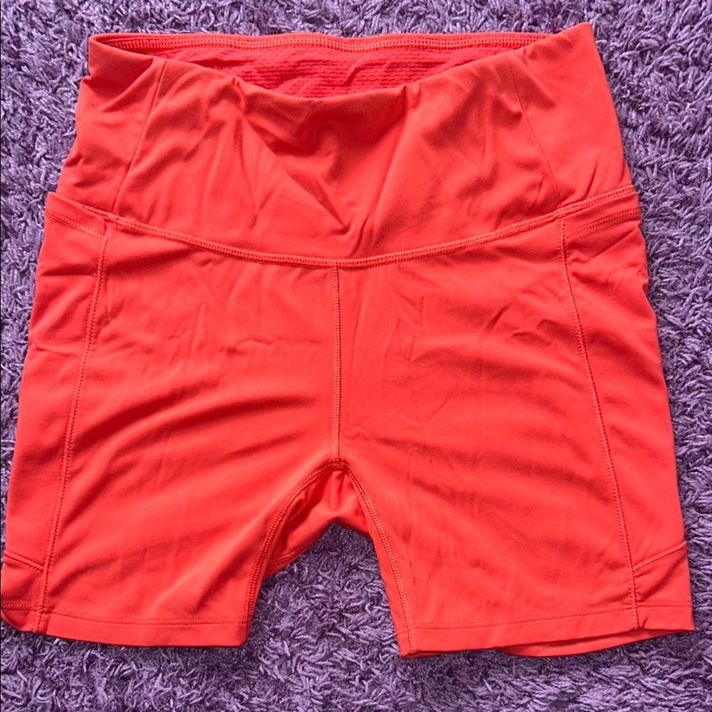 Women's High-Waisted Neon Pink Gym Shorts